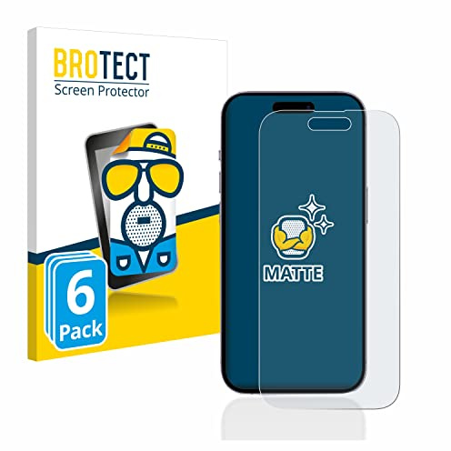 brotect Pellicola Protettiva Opaca per Apple iPhone 14 Pro Pellicola Protettiva Anti-Riflesso (6 Pezzi)
