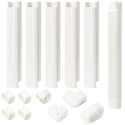 Kit de housse de protection en PVC pour climatiseurs Mini Split - 7,6 cm de large et 2,7 m de long - Pour climatiseurs centraux et systèmes de pompes à chaleur