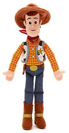 Disney Store Peluche Mediano de Woody, Toy Story, Altura: 47 cm, Woody de Peluche, el Famoso Vaquero Luce su Atuendo típico, con Detalles Bordados y un Acabado de Tacto Suave