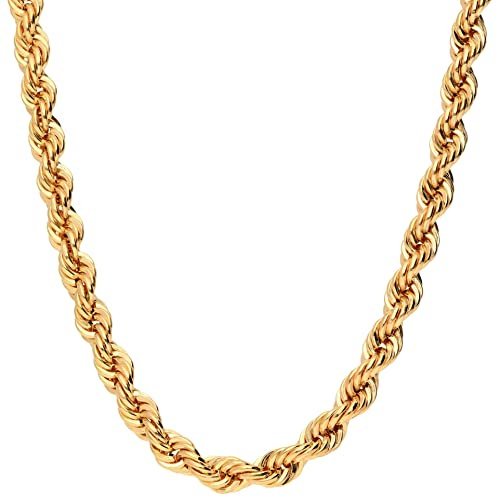 Old English Jewellers 9ct Gold & Silver 22 inch Rope Chain - 5mm Width - Men's or Ladies