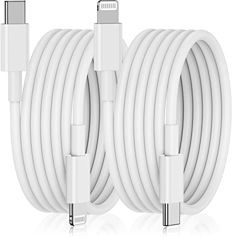 CyvenSmart 2Pack 2m USBC to Lightning Cable, iPhone 14 Cord USB C 6ft,White | [Apple MFi Certified] for iPhone Fast Charger USB-C Power Charging Lead Compatible with 14/13/12/Pro/11/X/XS/XR/8/7/iPad