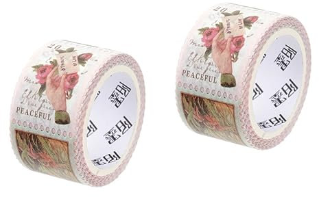 Ciieeo 2rollen Retro Washi Tape Aufkleber Für Scrapbooking Selbstklebende Vintage-sticker Für Notizbuch Und -projekte Nostalgische Papieraufkleber Dekoration