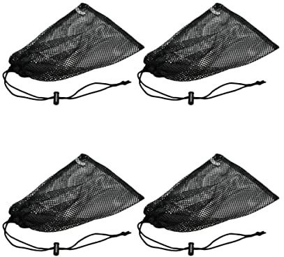 NOLITOY 4stücke Schwarz Mesh Beutel Mit Großer Kapazität Für Bälle Wiederverwendbare Aufbewahrungstaschen Mit Zugband Für Sport Und Reisen