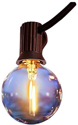 Lampes solaires pour l'extérieur Guirlande lumineuse solaire for extérieur G40, chargeur USB, mode 8 lumières, ampoules incassables, suspension résistante aux intempéries Pour le patio, la cour, l'all