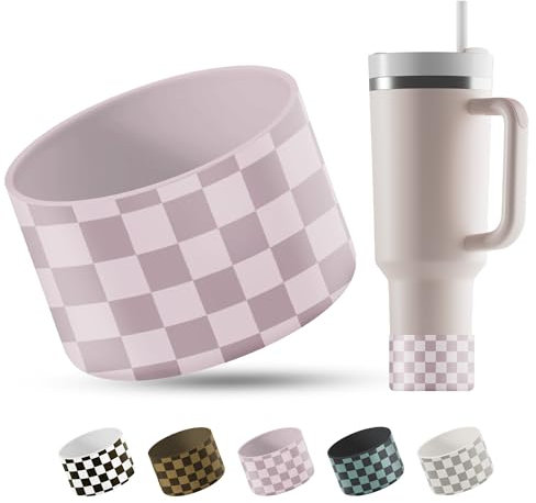 REUZBL Checker Silicone Bottle Boot Sleeve for Stanley Tumblers 20-40oz, Hydro Flask Tumblers, Simple Modern Tumblers, Iron Flask Tumbler, Similar Tumblers, Tumbler Water Bottle Accessory