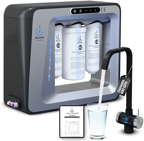 GLOWSE PR600 Sistema Osmosis Inversa Domestica-Osmosis Inversa 7 Etapas de Flujo Rápido-Osmosis Inversa Flujo Directo-Osmosis Inversa-Depuradora Agua Domestica-Filtros Osmosis-Filtro Agua Osmosis.