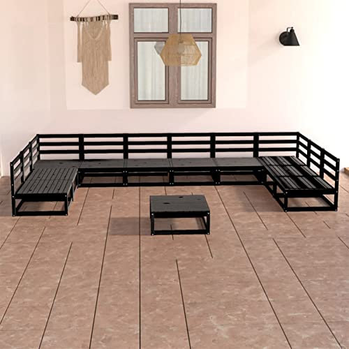 Homgoday 11-teiliges Garten-Lounge-Set aus massivem Kiefernholz, Gartenmöbel-Set, Terrasse, Outdoor, Hof, Terrasse, Balkon, Sofa, Sitzmöbel, Ecke, Hinterhof, Sofagarnitur, Typ15 Möbel