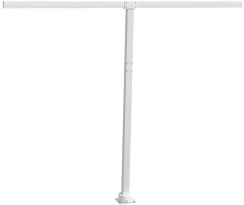 Kavolet Standpfosten für Markisenkasten, Haltestange, Stützen für Markisen, Sonnensegel Pfosten, Markisenstange, Keine Wandmontage der Markise erforderlich, Weiß 300x245 cm Eisen