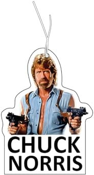 CME.Promo Lot de 2 désodorisants, arbre parfumé avec motif CHUCK NORRIS - Désodorisant pour voiture, papier à suspendre, durée de parfum de 7 jours - Pour voitures, buanderies, garages, salles de