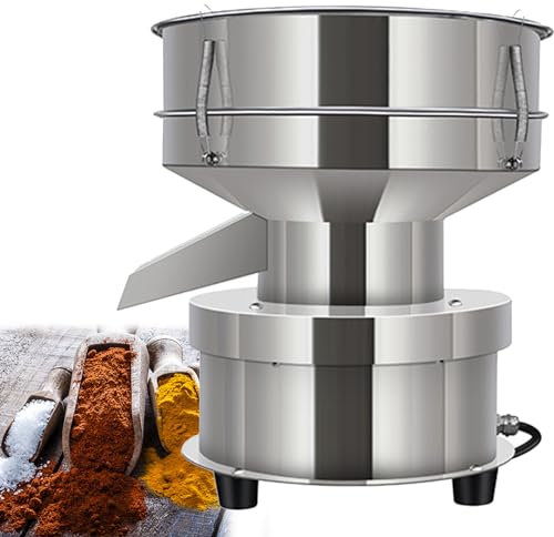 ExoticaBlend Automatisches Vibrationssieb, Elektrisches Vibrationssieb, 10 cm Hohes Sieb, 60-Maschen-Mehlsieb, 50-W-Siebschüttlermaschine, Automatische Siebschüttlermaschine,60Mesh