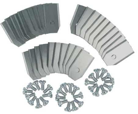 vhbw 30x Lames remplacement pour Ecovacs MBK120001 pour tondeuse | Lames de rechange, argenté, acier