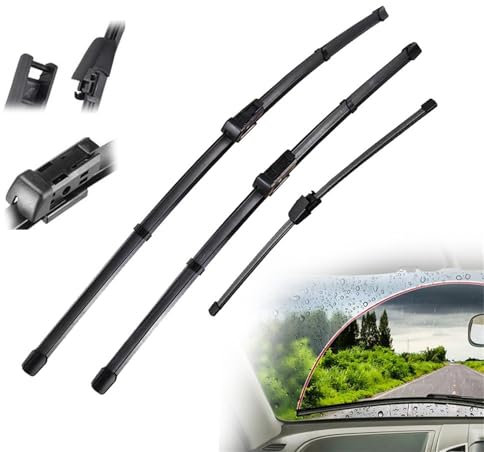 WOHOOD LHD-Wischerblätter-Set Für Vorne Und Hinten Für V&w Für Golf MK 7 2012 2013 2014 2015 2016 2017 2018 2019 2020 Windschutzscheiben-Fensterbürsten 26+18+11 Zubehör