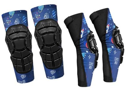 Oshhni Knieschützer für Kinder, Ellenbogenschützer, Ärmelschützer, weicher Schutz, Schutzausrüstung, Set für Kinder, Ski, Skate, Basketball, Wrestling, M