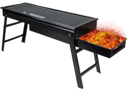 POPETPOP Portable Barbecue Grill Charcoal Bbq for Outdoor Cooking Camping Kitchen Bbq Grill Roasting Rack and Stove Stand