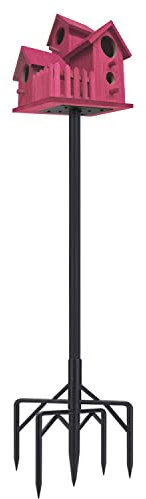 Bird Feeder Pole Kit 110 Inch,Bird House Pole for Outdoors Heavy Duty,5 Base Prongs Adjustable Birds Feeder Stand for House