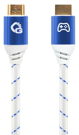 OEHLBACH GAMING New Game Blue – 3 Meter - HDMI 2.1b Kabel – Ultra High Speed zertifiziert, 8K@60Hz, eARC, ALLM, VRR, DSC – kompatibel mit PS5, Xbox Series X/S, Nintendo Switch, PC – Weiß – 1 Stück