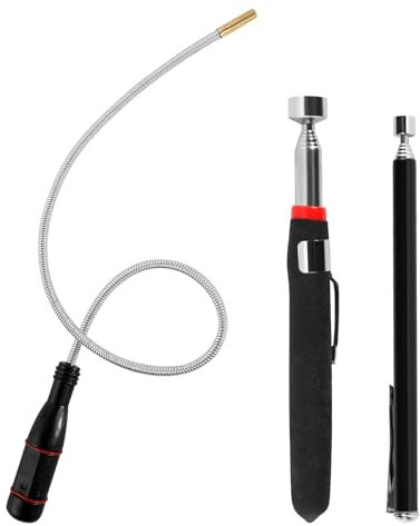 prota Elevador magnético flexible de 50 cm, 3 unidades, barra telescópica, barra magnética portátil, flexible para recoger piezas pequeñas, objetos de metal, 1,5 LB, 3 kg, 5 LB