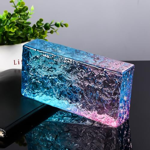 Briques de verre 7,8*3,9*1,9 pouces, plusieurs couleurs disponibles, briques de verre solides transparentes, cloisons décoratives, utilisées pour les cloisons de pièces, la décoration de bâtiments(E,1