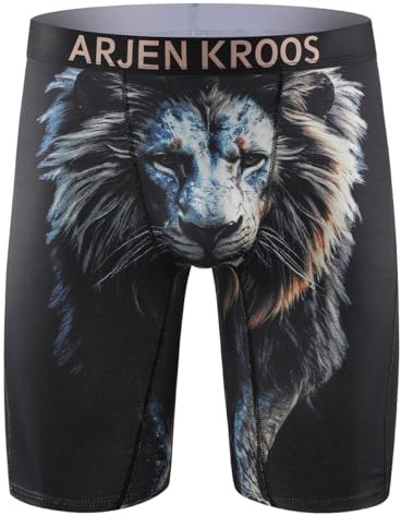 Arjen Kroos långa boxershorts, herr, milk, silke, sport, kalsonger, retroshorts, underkläder, boxer, A2 lejon, M