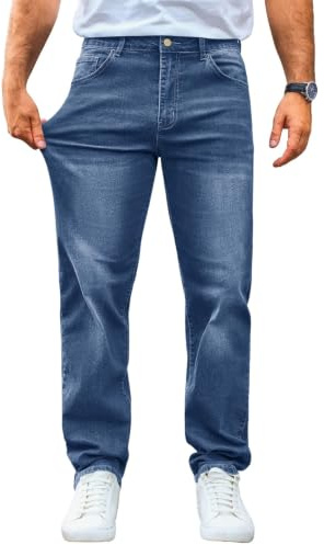 Runcati Herren Stretch Jeans Baumwolle Denim Hosen Männer | Regular Fit, Jeanshose, Freizeit, Streetwear, Jogginghose, Hip Hop, Jeanspants