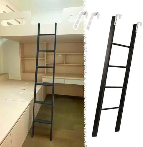 Scaletta antiscivolo per letto a castello, leggera, 134,6 cm, con gancio e gradini larghi, per camper e rimorchi, accessorio per letto doppio, soluzione sicura per arrampicata
