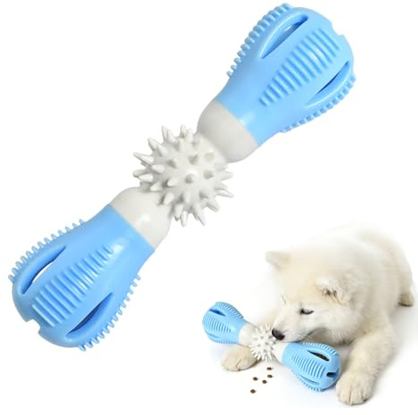 Jouet de Nettoyage Dentaire Jouet Interactif Chien Distributeur de Croquettes pour Chien Jeu Intelligence Jouets pour Animaux de Compagnie Jouet d Occupation Anti Ennui Stimulation Mentale Bleu