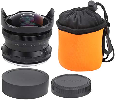 7.5mm F2.8 Objectif Fisheye Ultra Grand Angle pour XT3 XT30 XS10 - Angle de Vue 180°, Grande Ouverture F2.8, Qualité d’Image Supérieure (Noir)