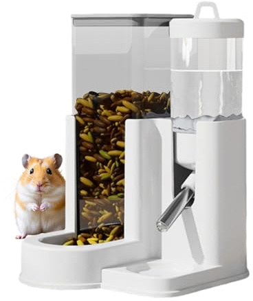 Zetqhuu para Hámster | Bowl de Alimentación para Chinchilla - Doble Función Automático para Comida y Agua de Mascotas Pequeñas para Conejos Enanos Hámster Chinchilla y Otros Roedores