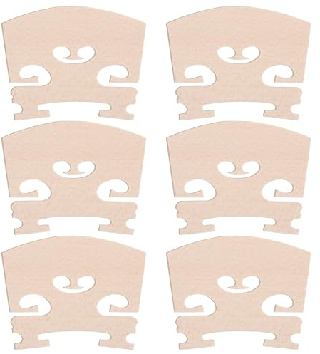 6 Pack Violin Bridge 4/4 Full Size, Pre-Cut Violin Bridge Tool Fine Grade Maple Violins Parts Sound Volume Violins Parts for Fit Most 4/4