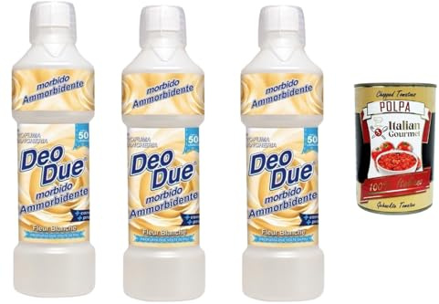 Italian Gourmet Deo Italian Gourmet ammorbidente concentrato Fleur Blanche | Duftpflege per bucato, profumo duraturo, für Kleidung, Handtücher und, Gesamtnettogewicht 3 L + Kostenlos Polpa 400g