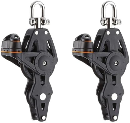 Deechate 2pièces 35Mm 1 3/8 Pouce Simple Manille Pivotante/Anneau/Ensemble de Serrage Poulie de Roulement pour DéRiveur BP-3522F