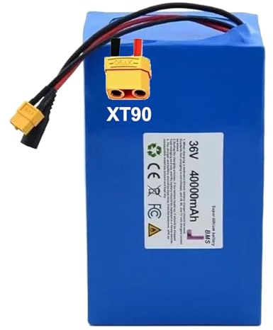 Ebike Batterie 36V 40Ah Scooter Akku Pack 10S5P Rechargeable Battery Eingebauter BMS Mit Ladegerät Elektrofahrrad Akku Für 50W-500W Motor Faltbare Roller Batterie