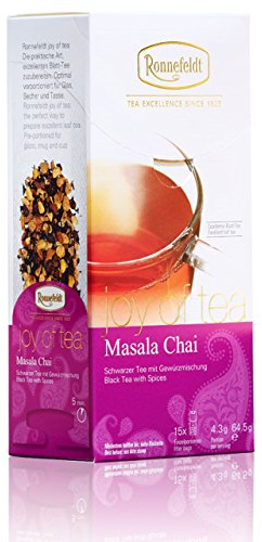 Ronnefeldt Masala Chai Joy of Tea - Schwarzer Tee mit Gewürzmischung, 15 Teebeutel, 64.5 g