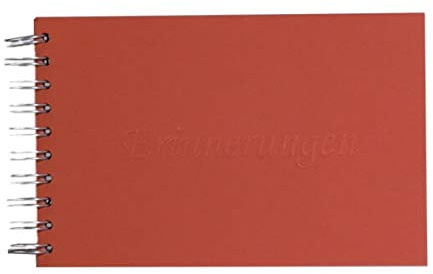 Fotoalbum DIN A5 Querformat, Terrakotta Orange zum selbst gestalten, Fotobuch Fotos Hochzeit, Baby-Fotos, Erinnerungsbuch als Geschenk, Ringbuch