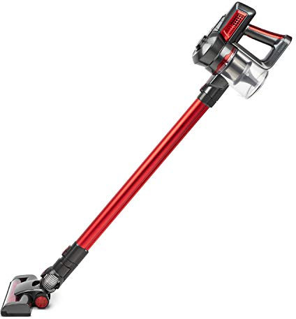 H.Koenig PowerClean+ Aspirapolvere con batteria ricaricabile UP810, senza sacco, 2 velocità, Potente-Compatto-Leggero-Silenzioso-120W-Multifunzione, Rosso