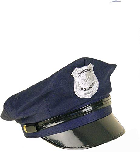 KarnevalsTeufel Polizeimütze in Blau für Damen und Herren Police, Schirmmütze mit Emblem Police Officer Polizei Theater Rollenspiele Karneval und vieles mehr (Polizeimütze Blau Erwachsene)