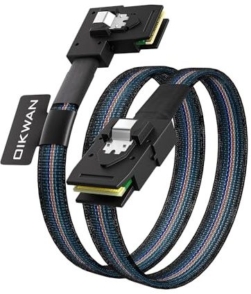 OIKWAN Internal Mini SAS to Right Angle SAS Cable, 2.5FT /0.75M, Compatible with RAID or PCI Express Controller