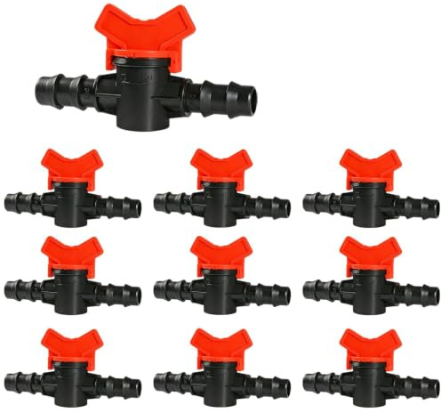 10 Pièces Robinet de Jardin pour Tuyau, Tuyau Vanne D'irrigation, Robinet D'arrêt Raccord en Plastique, Plastique Robinet De Jardin, pour le Contrôle de la Vanne D'eau de Jardin Extérieur (16mm)