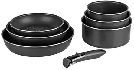 Sitram 712761 Juego de 3 sartenes de 16 a 18 a 20 cm de diámetro y 3 cacerolas de 20 a 24 a 28 cm con Mango extraíble, De Aluminio