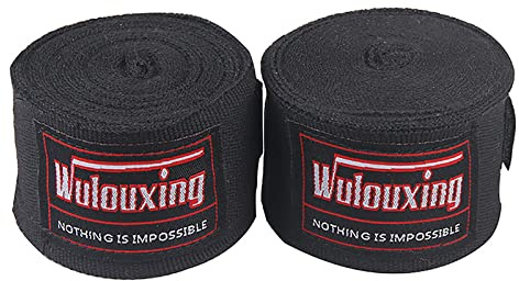 WANGCL Boxbandagen, Kampfkunst, Handgelenkbandagen, Faustbandagen, MMA, Unterboxhandschuhe, Schutzausrüstung, verhindert Verletzungen, 5 m, Schwarz