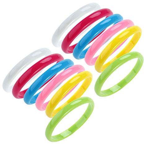 NUOBESTY 12stücke Kunststoffarmreifen Für Frauen Farbige Armbänder Aus Kunststoff Armreifen Für Damen Und Junge Mädchen Zum Selbermachen