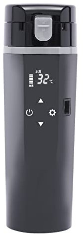 Elektrische Auto Wasserkocher Heizung 12V 24V Digital Display 500ml Auto Heizung Cup mit Anti-Spiel DeckelTouch Control 304 Edelstahl Liner für Auto/LKW