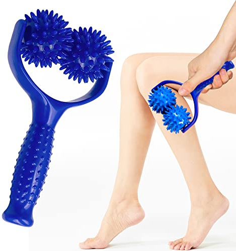 TARKDAK 2 Massagebälle Massage Roller, Massageroller mit Griff und Noppen Selbstmassagerolle, Massagegerät Fascia Ball für Rücken Beine Füße Hände Muskelschmerzen