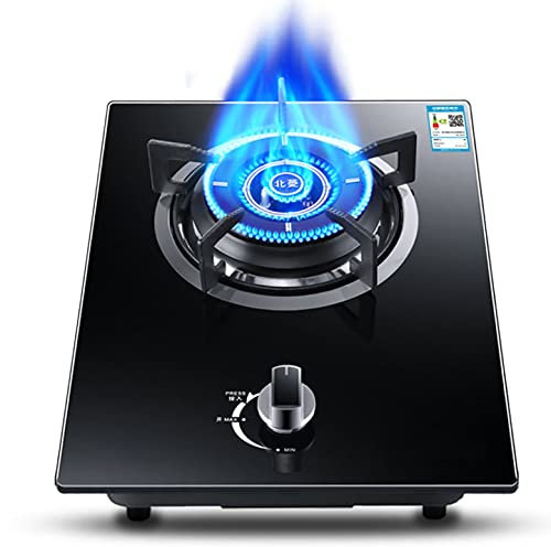 Plaque de Cuisson à gaz 3,4 KW Plaque de Cuisson à gaz intégrée 3 Feux, Plaque de Cuisson à gaz en Verre trempé Noir, avec Panneau en Verre Noir Cristal Facile à Nettoyer, Support de Casserole en