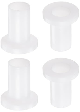 QUARKZMAN 4pz Cuscinetti Manicotto Flangiati Boccole in Plastica 10mm Foro x 12mm OD x 23,3mm Lunghezza Boccole Nylon, Bianco