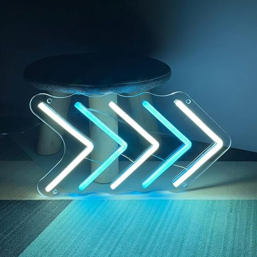 WWFAN Insegna al Neon a LED Insegne al Neon a Freccia, Indicatore di direzione della Toilette del Bar Luci al Neon a LED, Luci notturne appese alla Parete della Finestra Insegna Luminosa, 50x27 cm