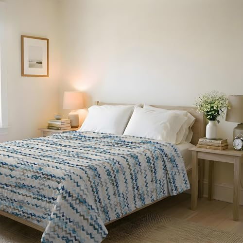 Italian Bed Linen Trapuntino Estivo Linea BASIC Made in Italy Copriletto Stampato in Morbida Microfibra - Trapunta Primavera Estate Mezza Stagione - Modern sky, Matrimoniale 250x240cm