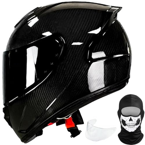 Casco Integrale Moto Fibra di Carbonio, B, M=57-58CM