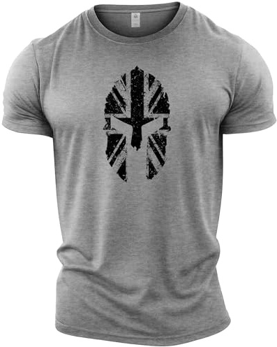 GYMTIER Spartan UK - Men's Gym T-Shirt - Bodybuilding Workout Top