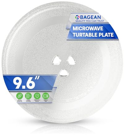 Small Microwave Plate Replacement 9.6 Inch Fits Microwave Glass Turntable From Many Brands - Perfect Fit Oven Microwave Plates Cooking Tray Replaces the Microwave Turntable Plate Round Dish 9 5/8”